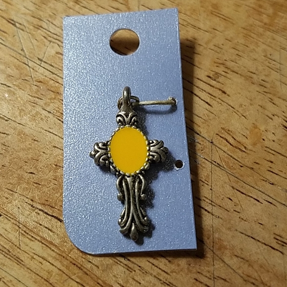 Orthodox Silver Tone Cross 1" Charm - Picture 1 of 1